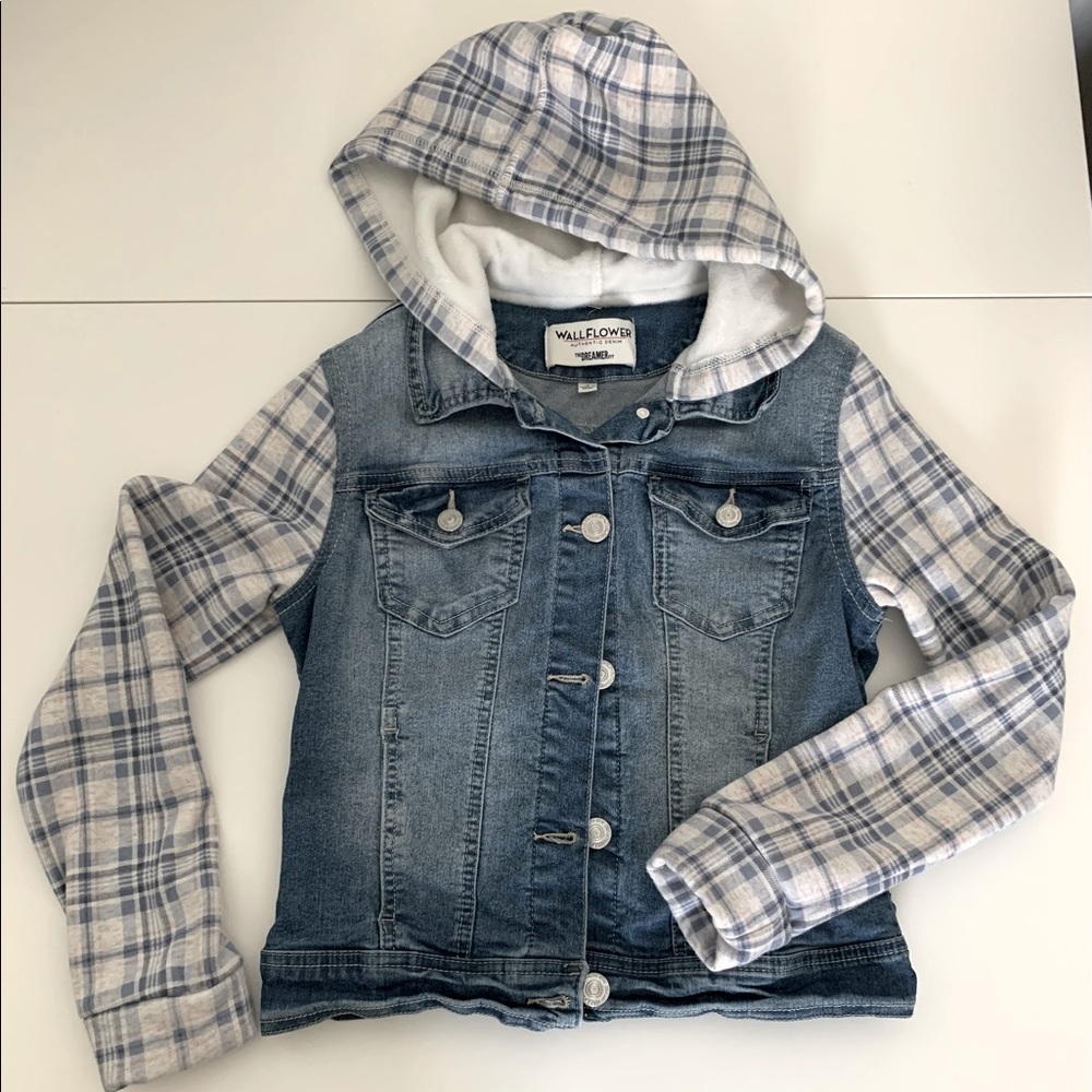 WallFlower, Blue, gray and white jean jacket, size S
